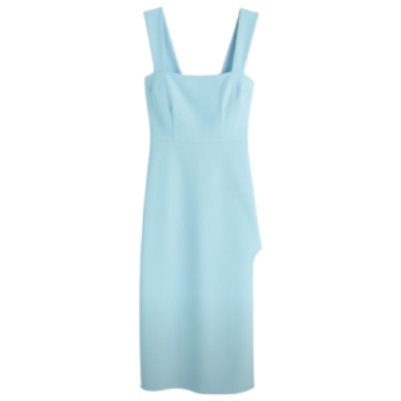 Abercrombie & Fitch Wide strap slim midi blue dress - Picture 4 of 9